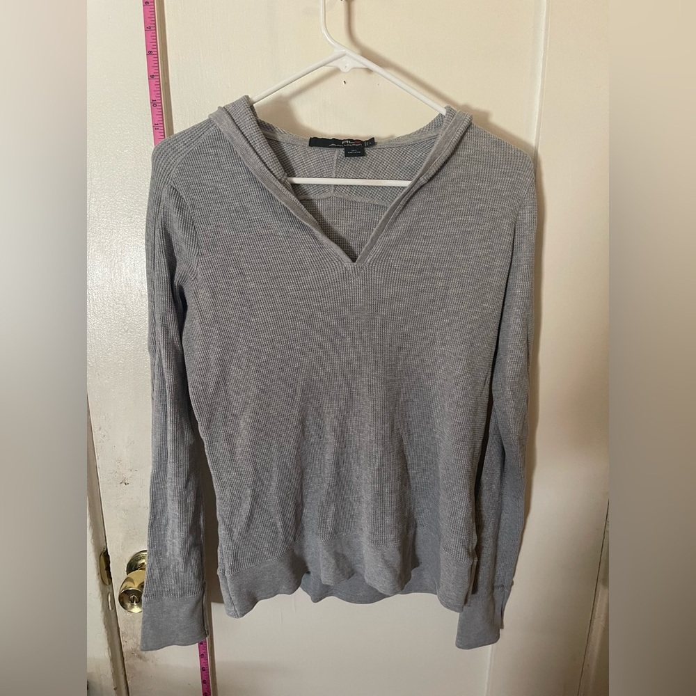 RLX by Ralph Lauren Gray Cropped Pima Cotton Hoodie